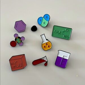 New. Science Enamel Pin Collection